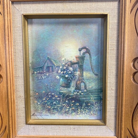 6 x 8 ANDRES ORPINAS print Vintage Woodland Cottage Picture flowers Daisy bucket - Picture 2 of 10